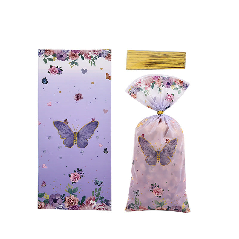 Wholesale Butterfly Printed Pattern Glass Party Baking Gift Bag